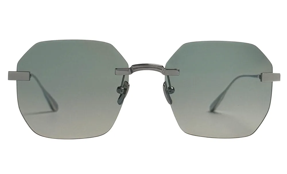 Titanium Silver Frame Green Lens Sunglasses with Carl Zeiss Vision™ 