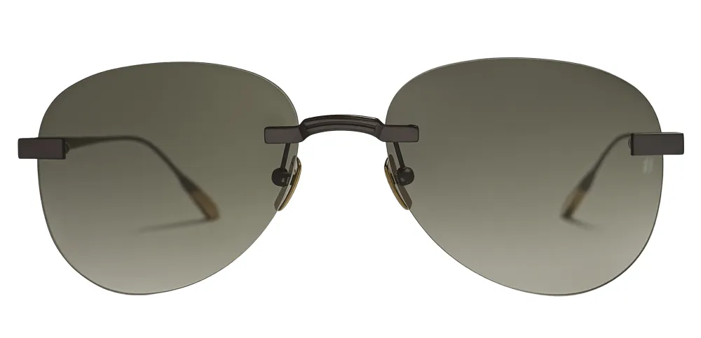 Titanium Brown Frame Green Lens Sunglasses with Carl Zeiss Vision™