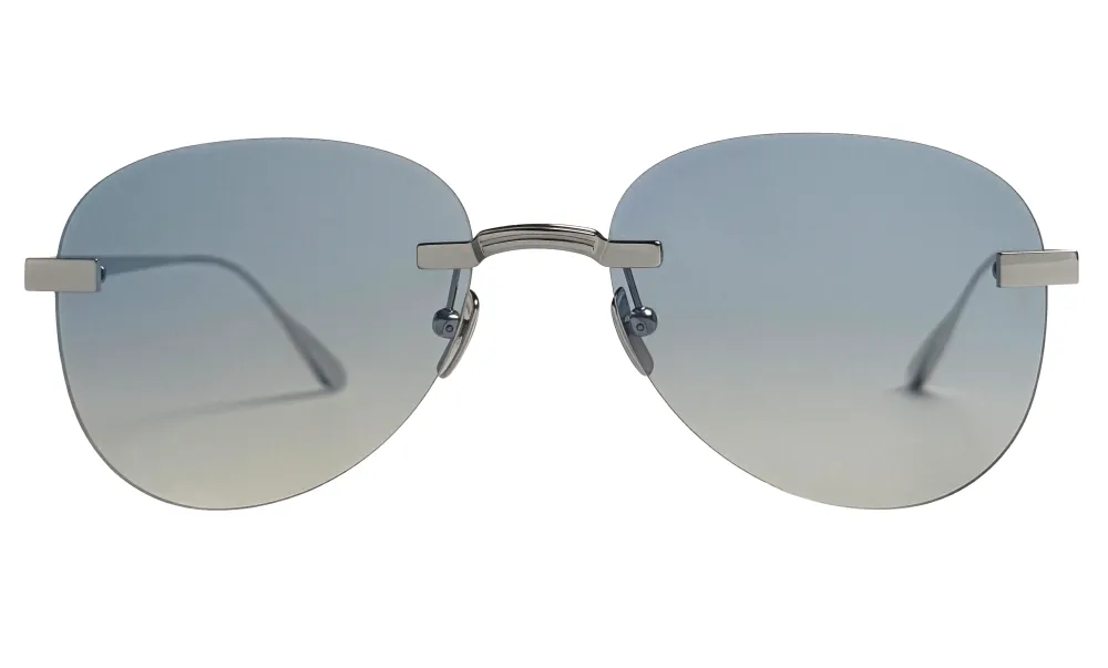 Titanium Silver Frame Blue Lens Sunglasses with Carl Zeiss Vision™