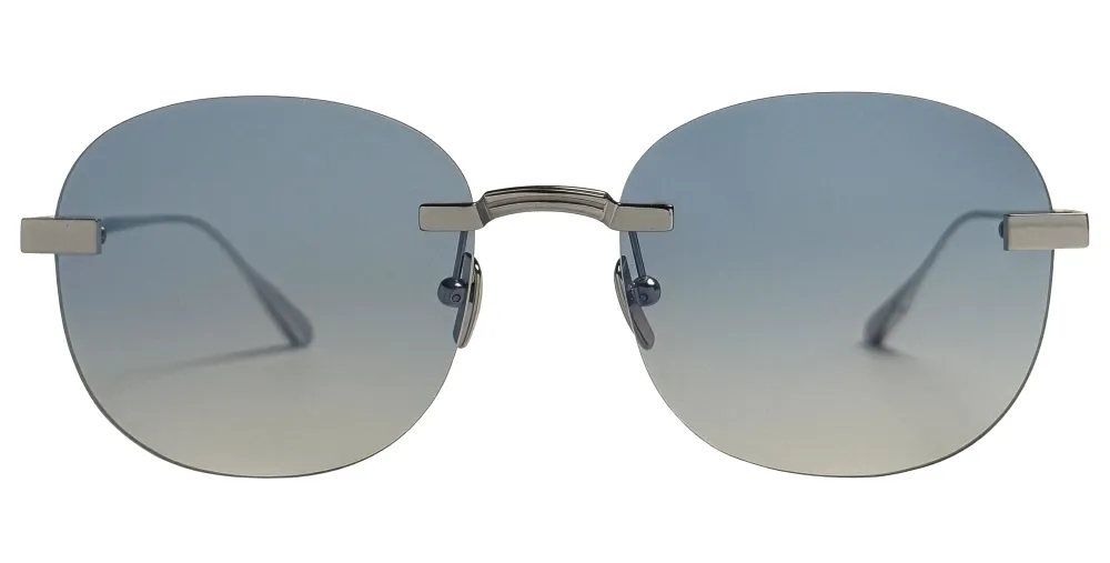 Titanium Silver Frame Blue Lens Sunglasses with Carl Zeiss Vision™