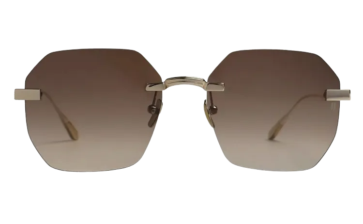 Titanium Gold Frame Brown Lens Sunglasses with Carl Zeiss Vision™