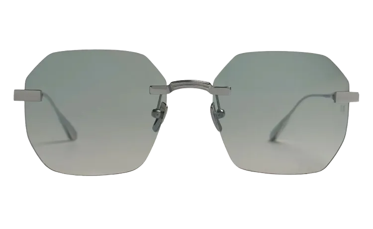 Titanium Silver Frame Green Lens Sunglasses with Carl Zeiss Vision™ 