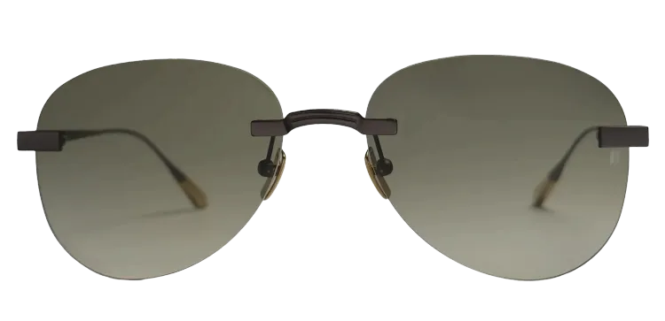 Titanium Brown Frame Green Lens Sunglasses with Carl Zeiss Vision™