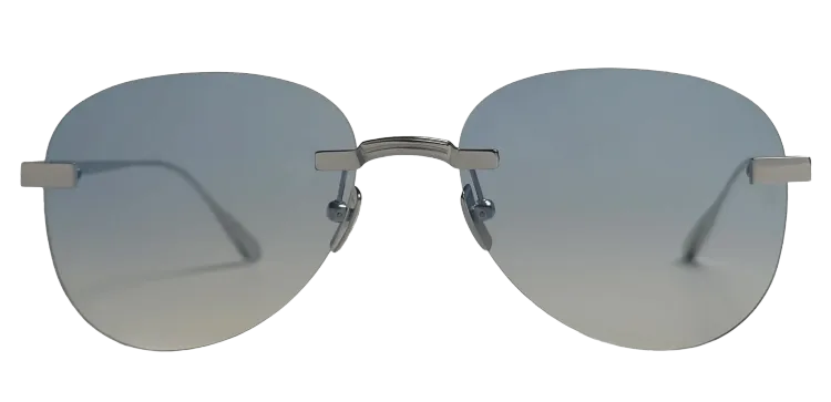 Titanium Silver Frame Blue Lens Sunglasses with Carl Zeiss Vision™