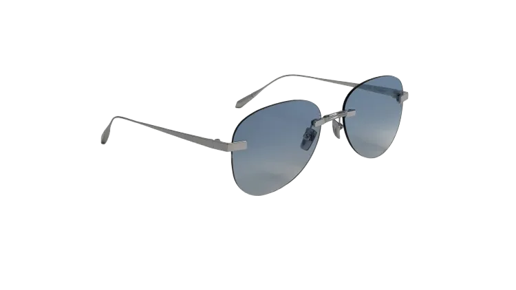 Titanium Silver Frame Blue Lens Sunglasses with Carl Zeiss Vision™