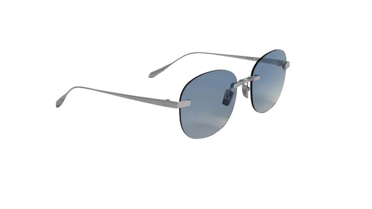 Titanium Silver Frame Blue Lens Sunglasses with Carl Zeiss Vision™