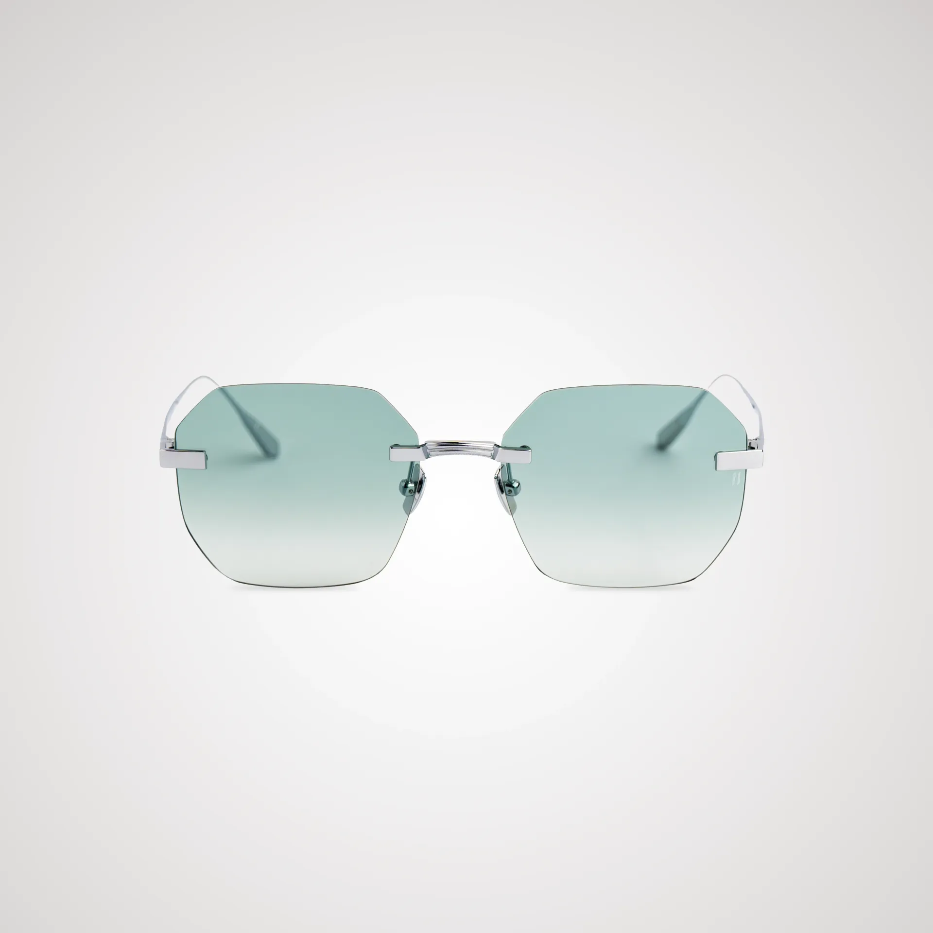 Titanium Silver Frame Green Lens Sunglasses with Carl Zeiss Vision